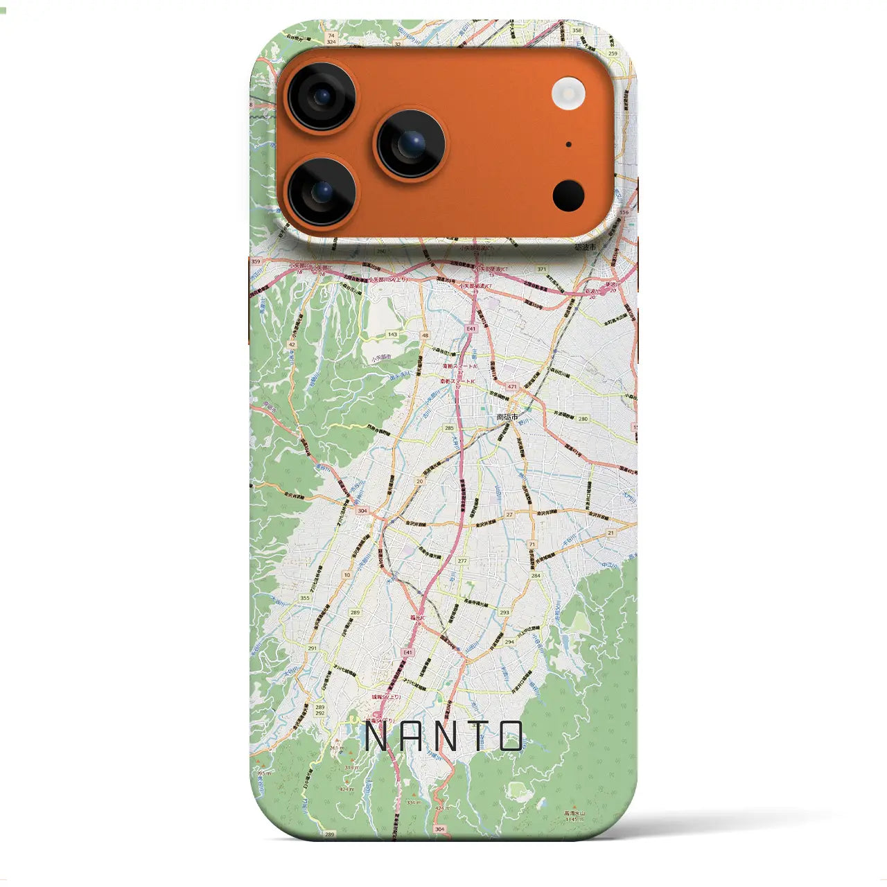 【南砺(富山県)】地図柄iPhoneケース(バックカバータイプ)