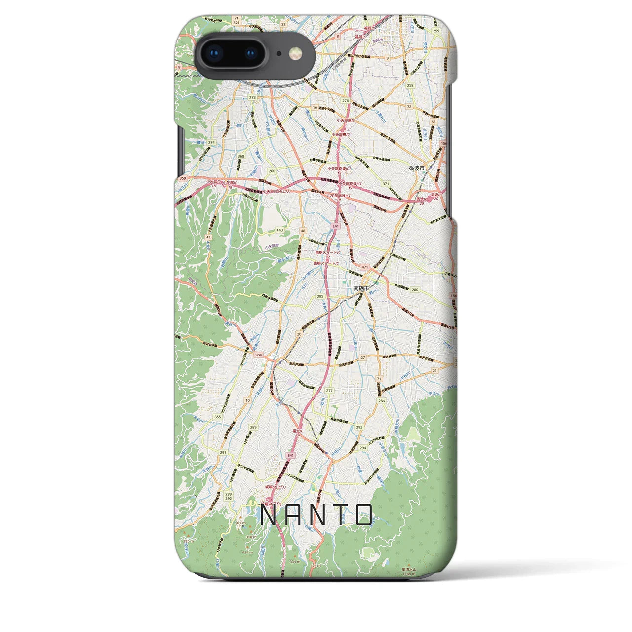 【南砺(富山県)】地図柄iPhoneケース(バックカバータイプ)