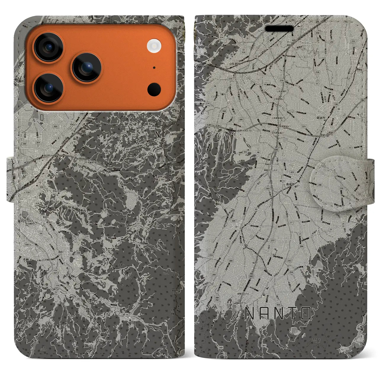 【南砺(富山県)】地図柄iPhoneケース(手帳タイプ)