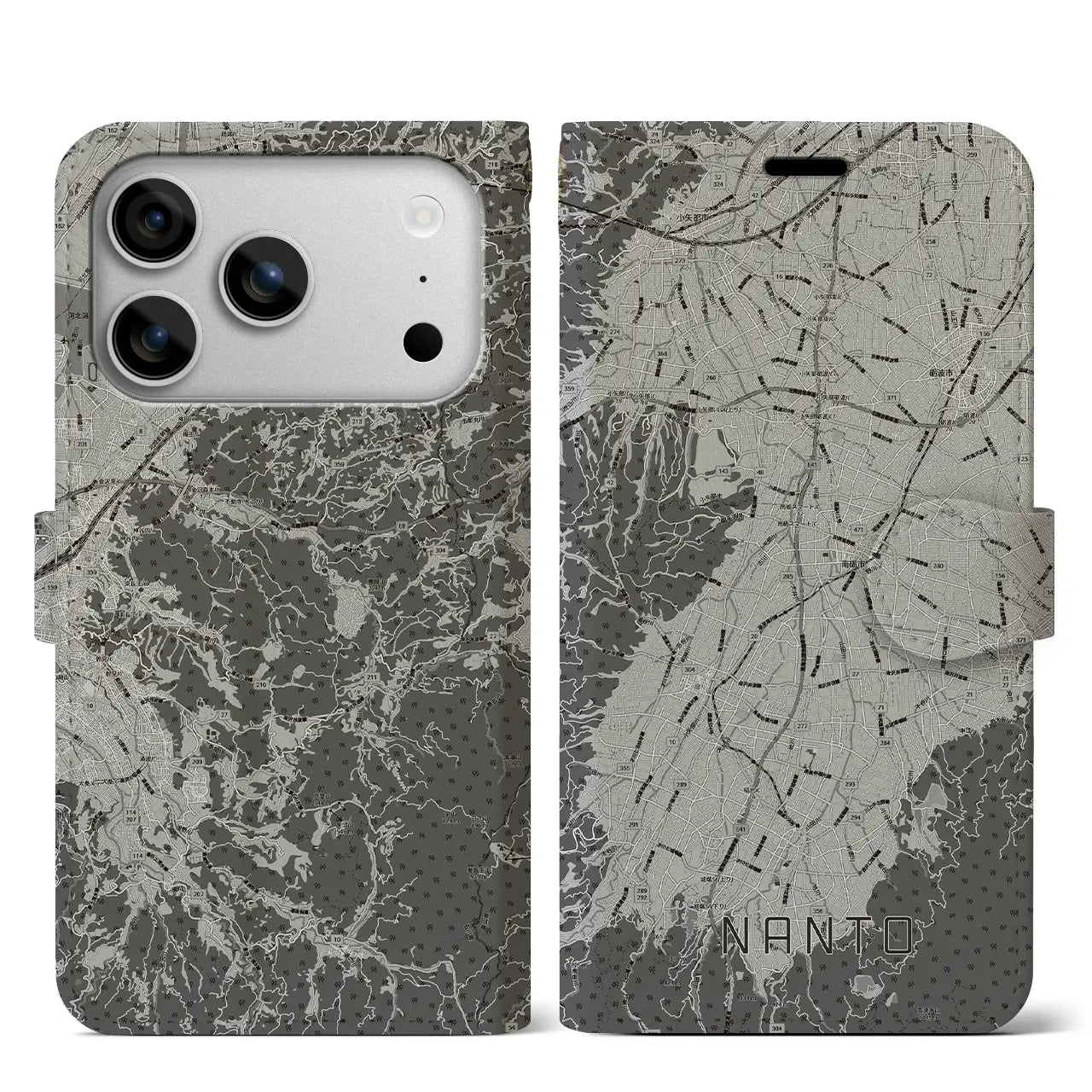 【南砺(富山県)】地図柄iPhoneケース(手帳タイプ)