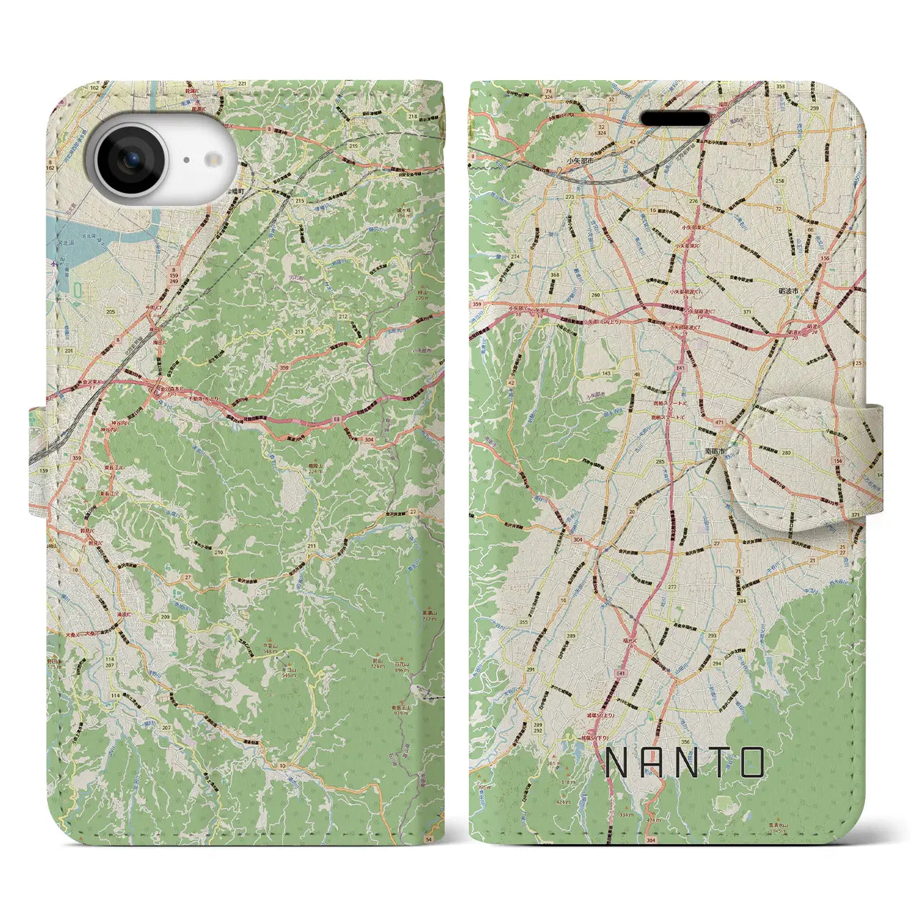 【南砺(富山県)】地図柄iPhoneケース(手帳タイプ)