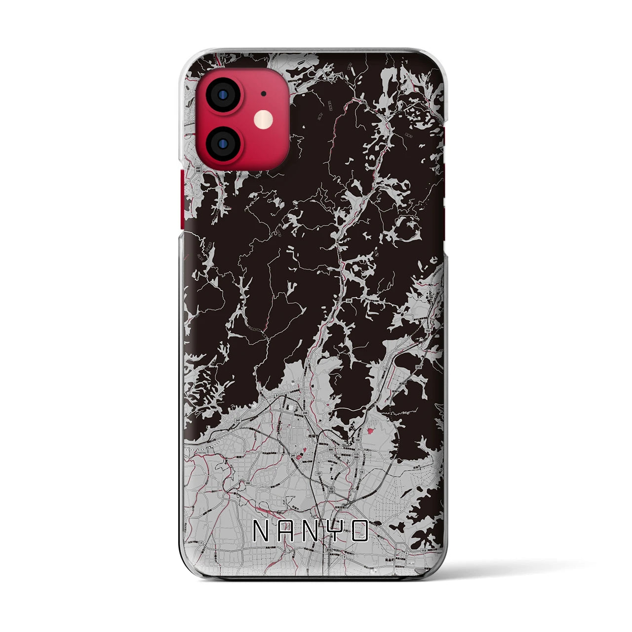 【南陽(山形県)】地図柄iPhoneケース(クリアタイプ)モノトーン・iPhone 11 用