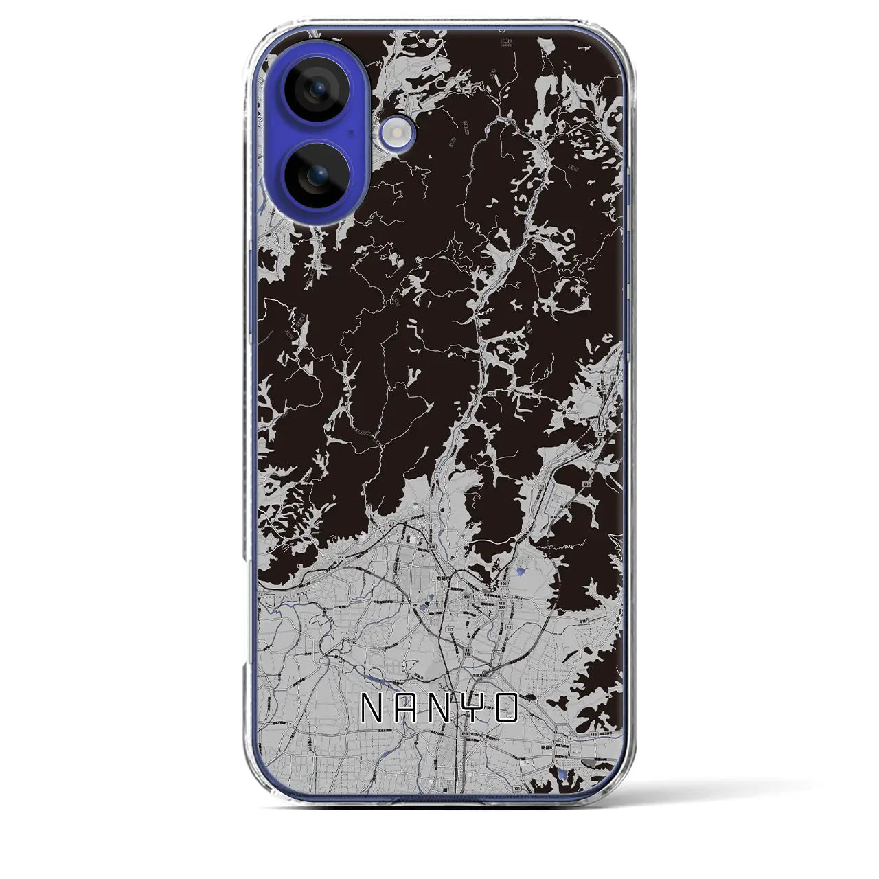 【南陽(山形県)】地図柄iPhoneケース(クリアタイプ)モノトーン・iPhone 16 Pro Max 用