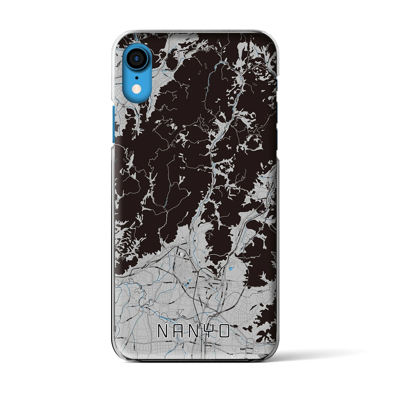 【南陽(山形県)】地図柄iPhoneケース(クリアタイプ)モノトーン・iPhone XR 用