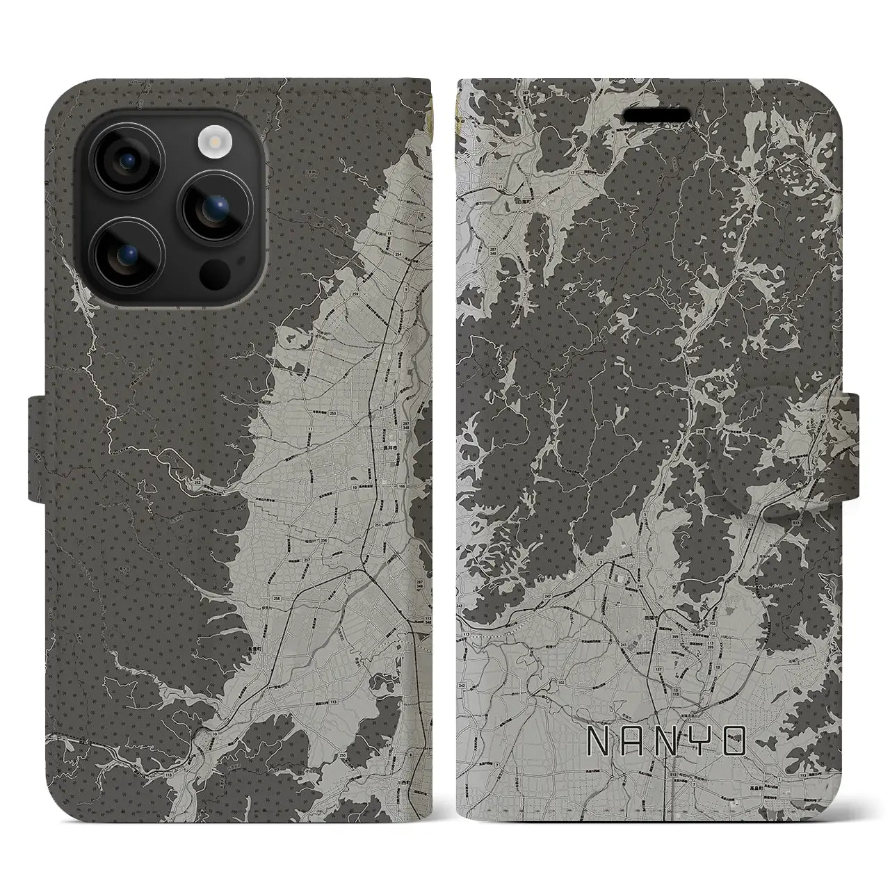 【南陽(山形県)】地図柄iPhoneケース(手帳タイプ)