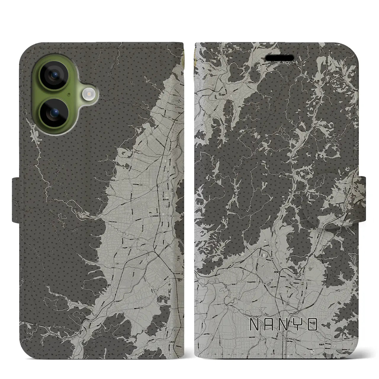 【南陽(山形県)】地図柄iPhoneケース(手帳タイプ)