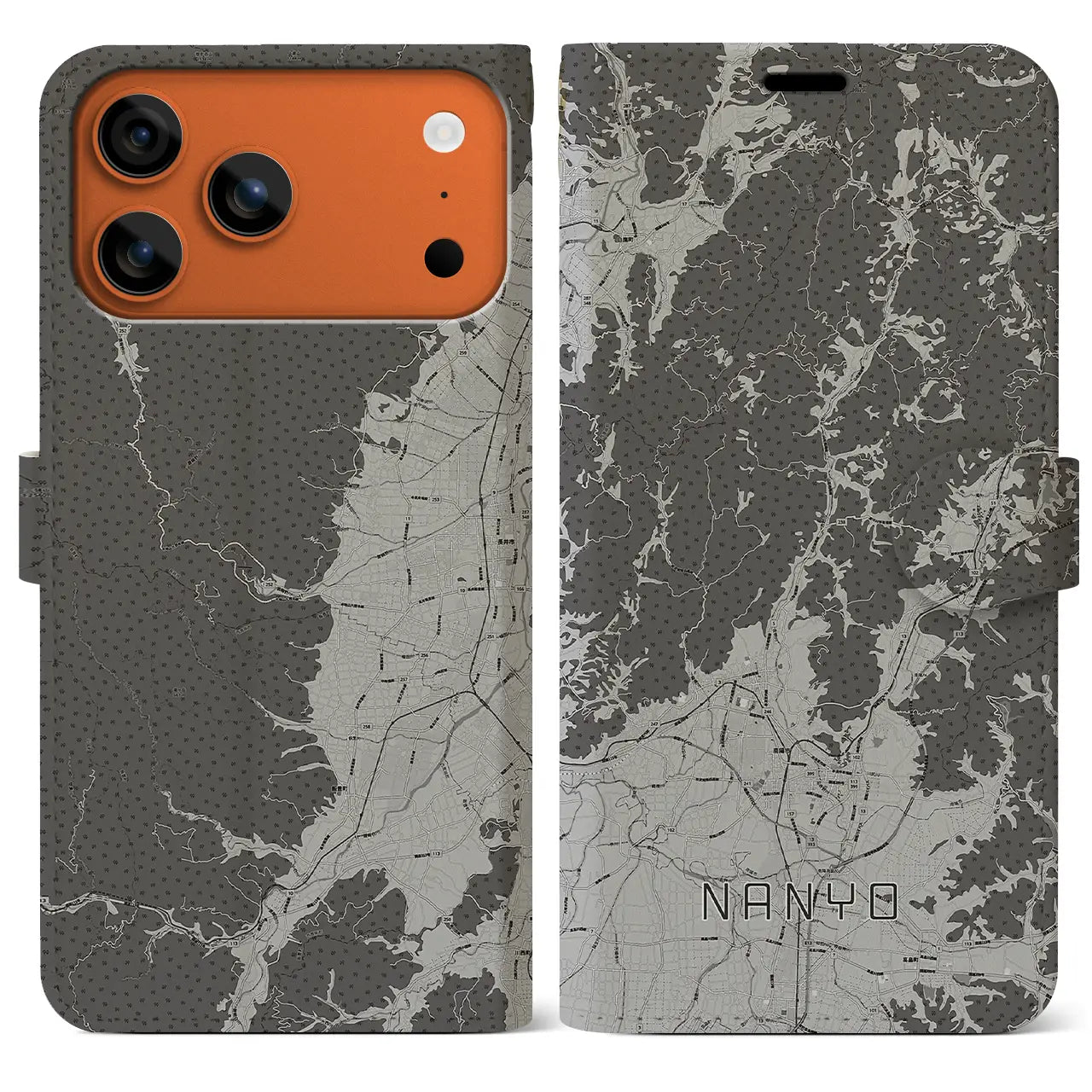 【南陽(山形県)】地図柄iPhoneケース(手帳タイプ)