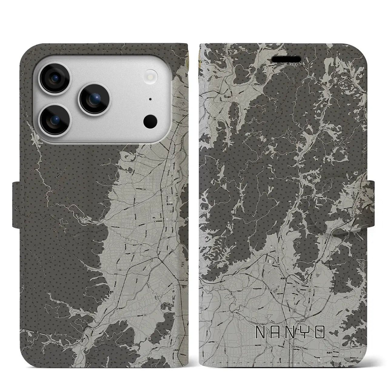 【南陽(山形県)】地図柄iPhoneケース(手帳タイプ)