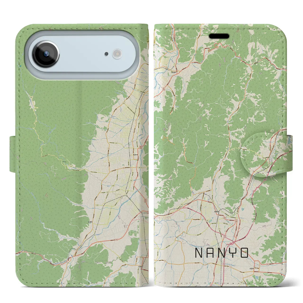 【南陽(山形県)】地図柄iPhoneケース(手帳タイプ)