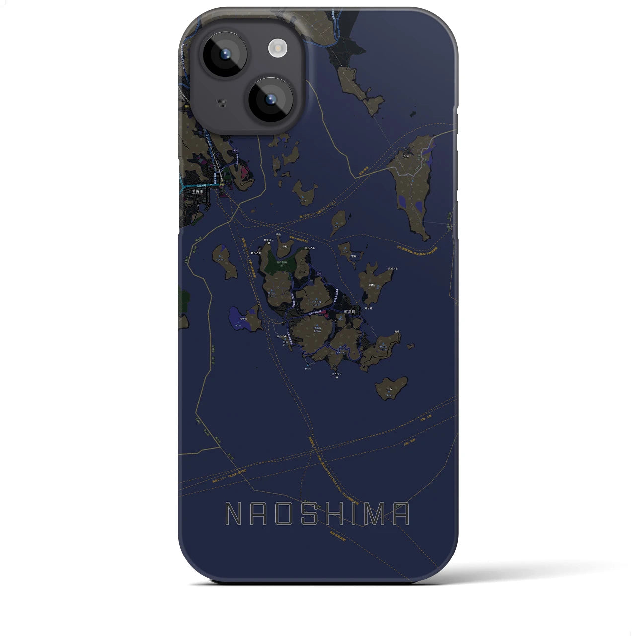 【直島(香川県)】地図柄iPhoneケース(バックカバータイプ)