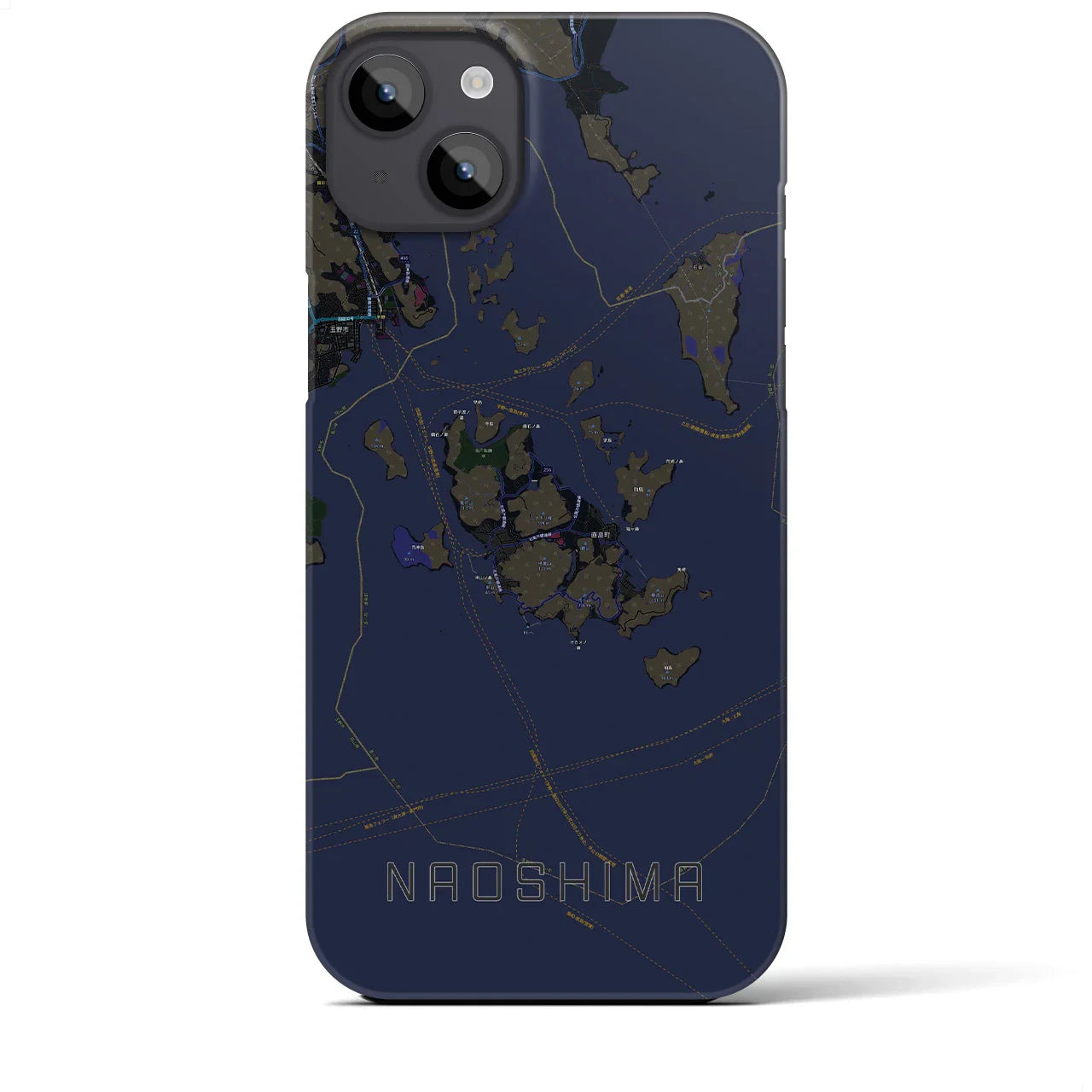 【直島(香川県)】地図柄iPhoneケース(バックカバータイプ)