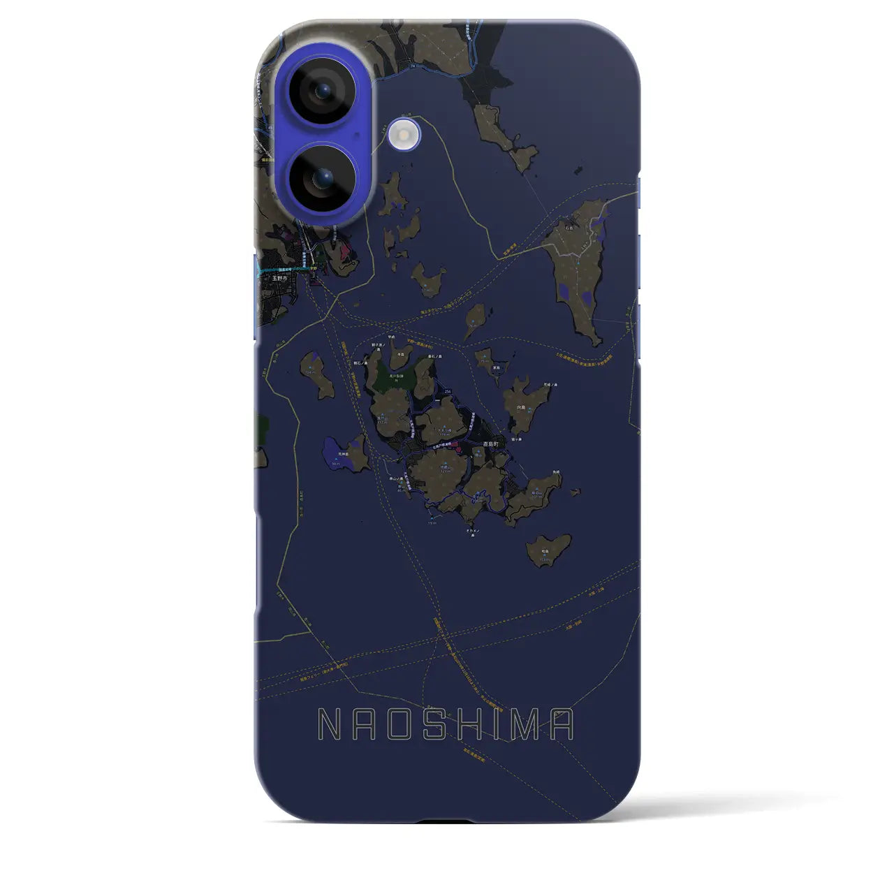 【直島(香川県)】地図柄iPhoneケース(バックカバータイプ)
