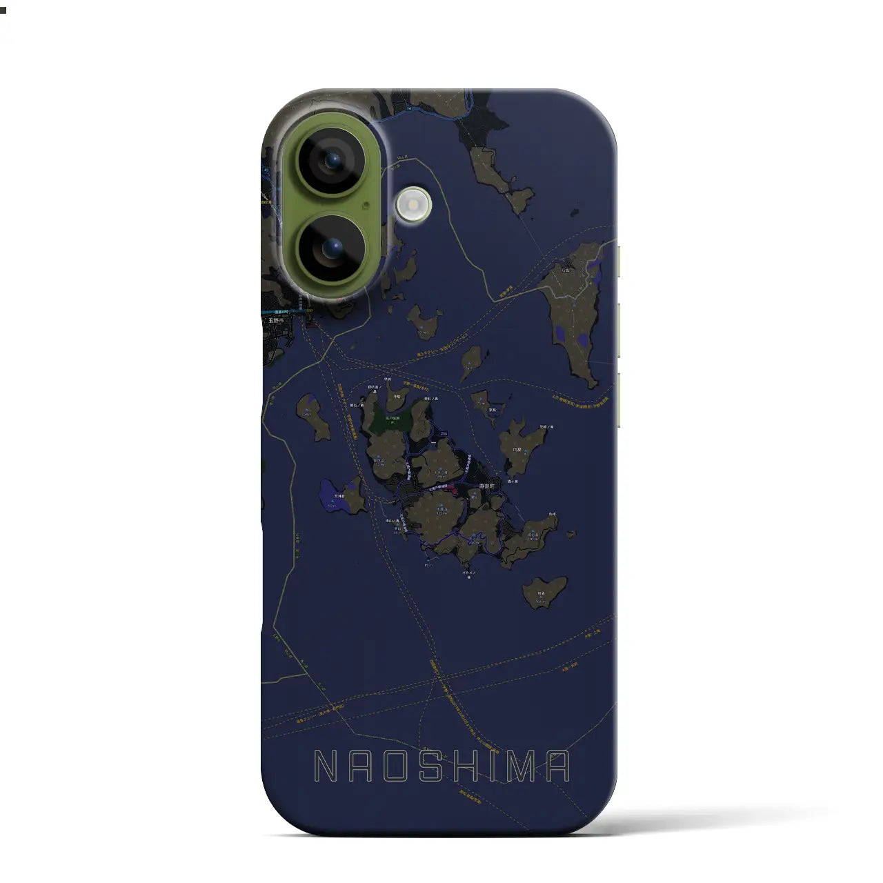 【直島(香川県)】地図柄iPhoneケース(バックカバータイプ)