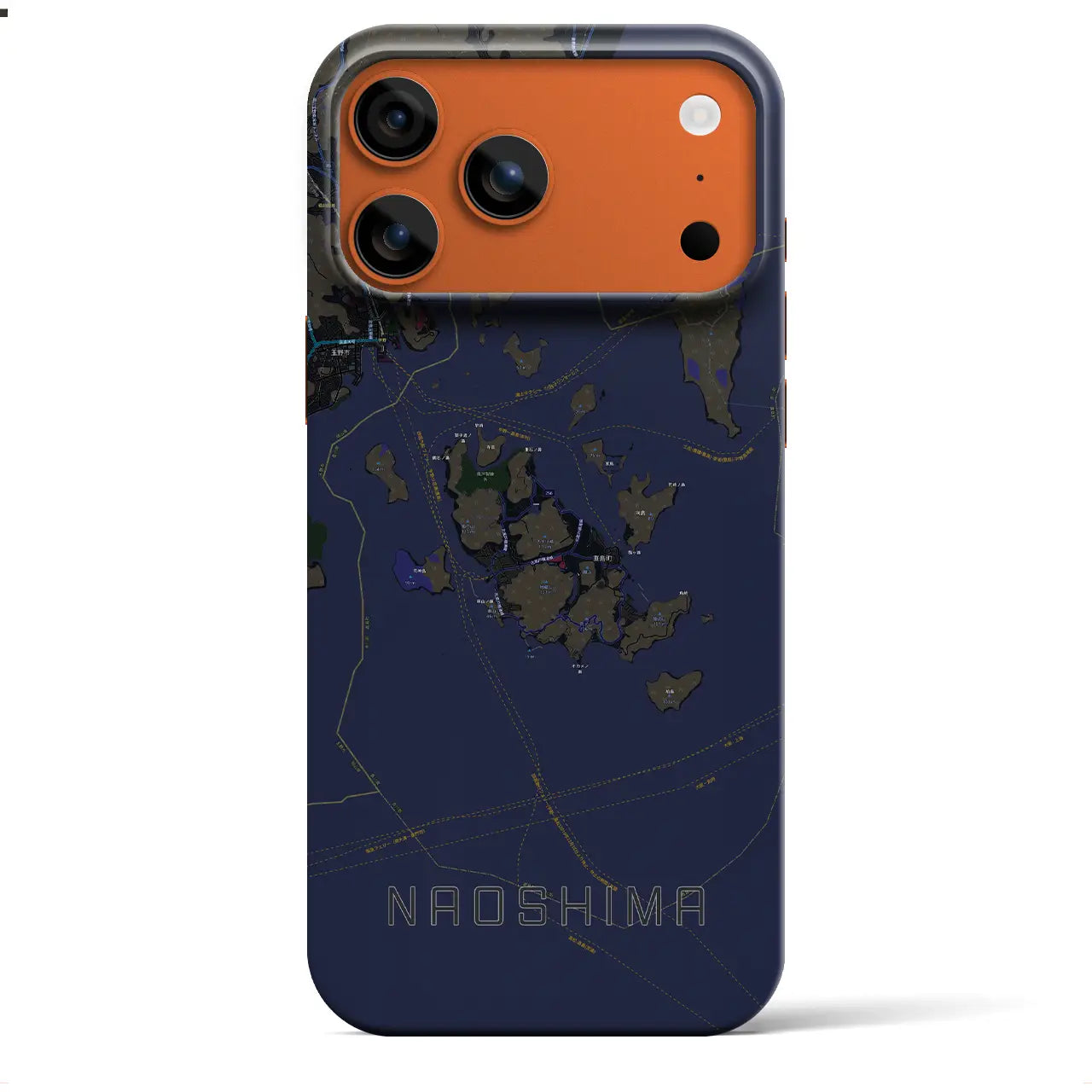 【直島(香川県)】地図柄iPhoneケース(バックカバータイプ)