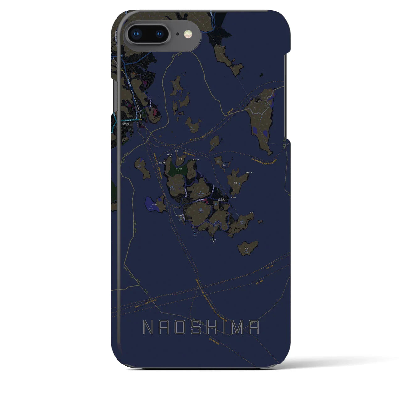 【直島(香川県)】地図柄iPhoneケース(バックカバータイプ)