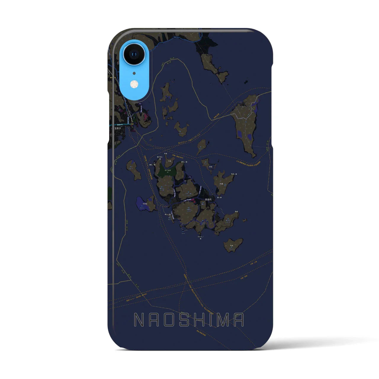 【直島(香川県)】地図柄iPhoneケース(バックカバータイプ)