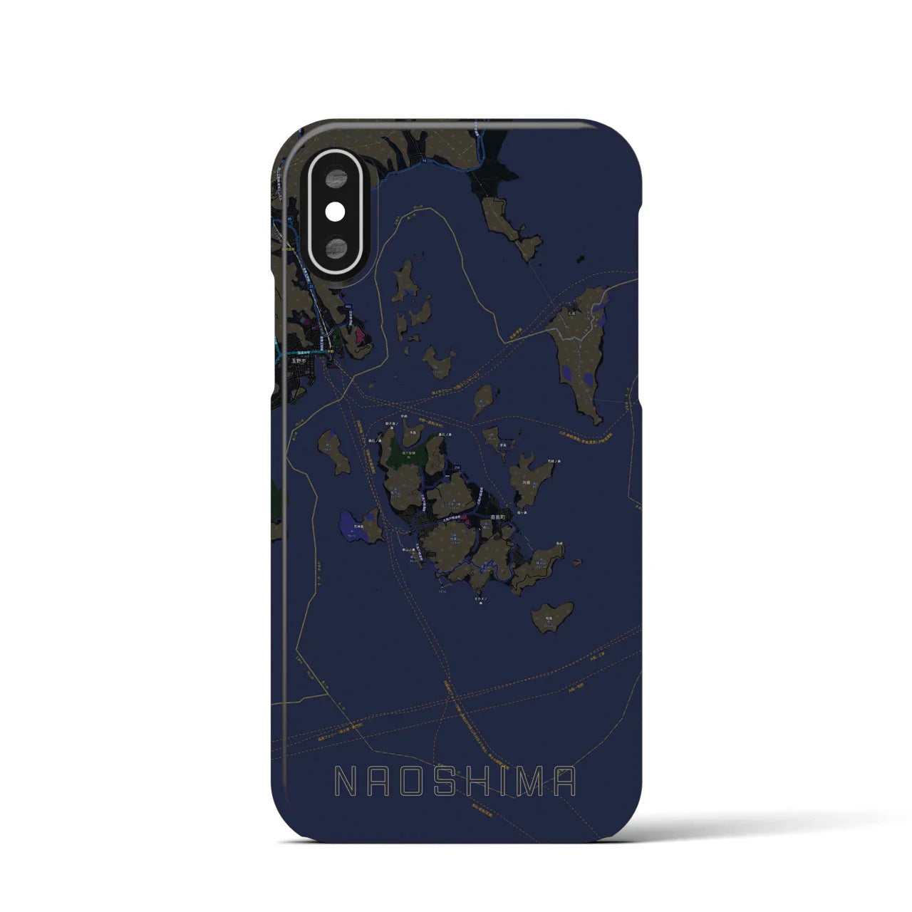 【直島(香川県)】地図柄iPhoneケース(バックカバータイプ)