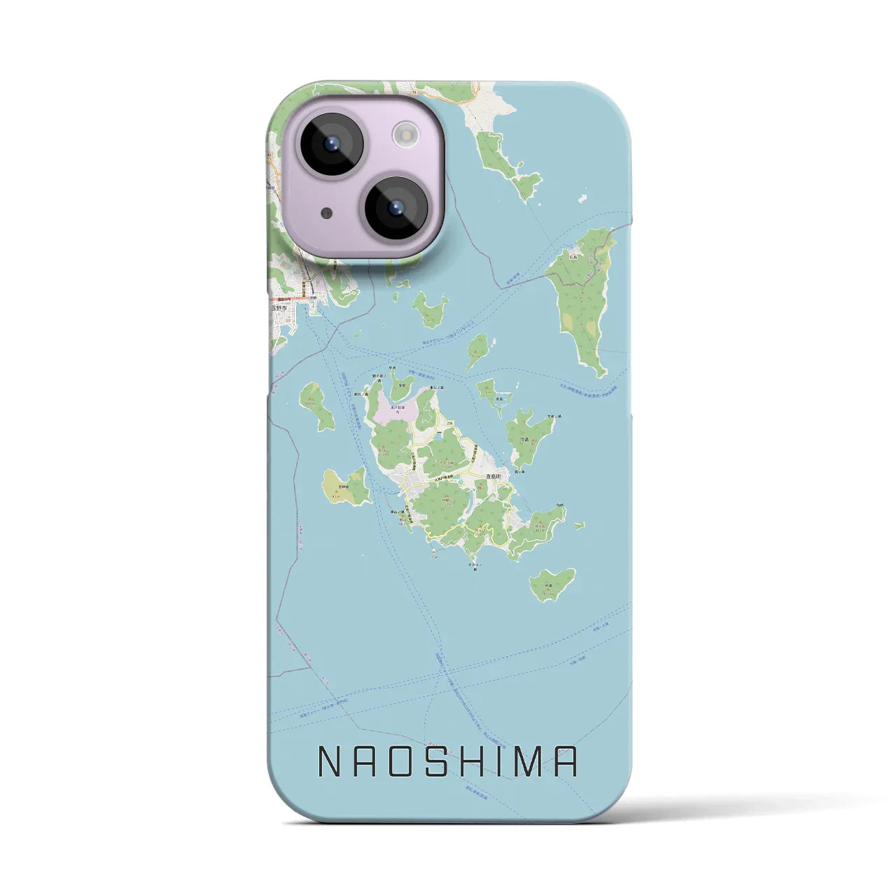 【直島(香川県)】地図柄iPhoneケース(バックカバータイプ)