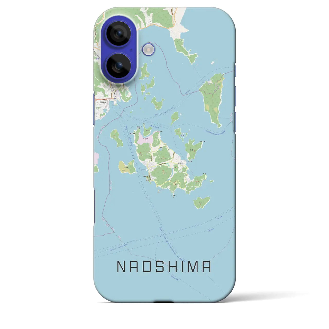 【直島(香川県)】地図柄iPhoneケース(バックカバータイプ)ナチュラル・iPhone 16 Pro Max 用