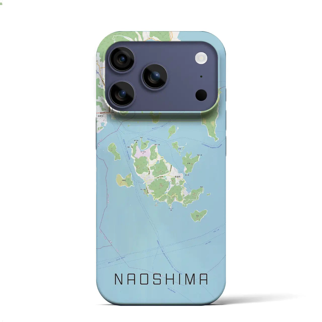 【直島(香川県)】地図柄iPhoneケース(バックカバータイプ)ナチュラル・iPhone 17 Pro Max 用