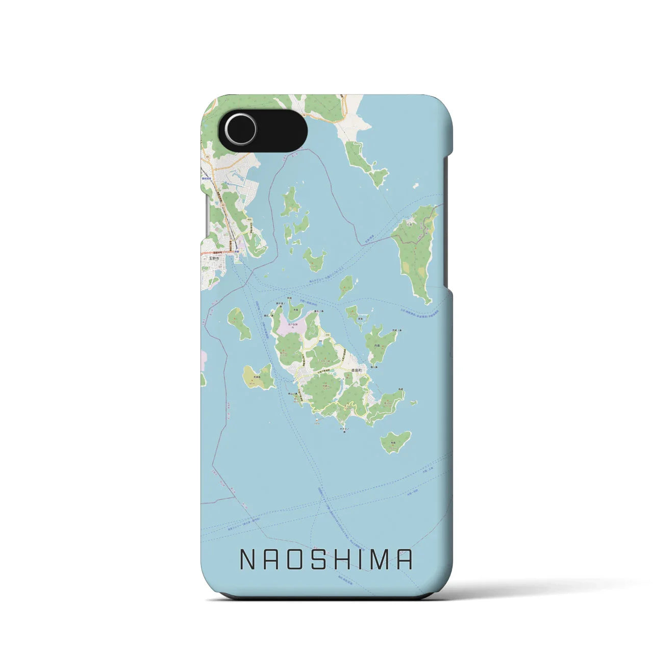 【直島(香川県)】地図柄iPhoneケース(バックカバータイプ)