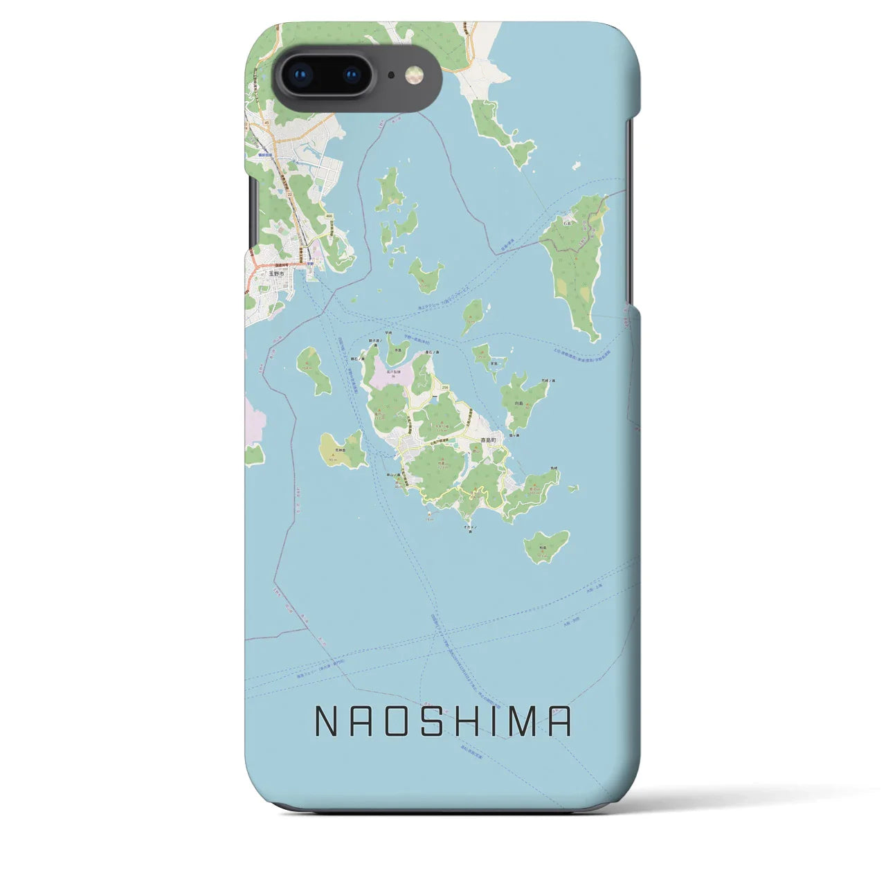 【直島(香川県)】地図柄iPhoneケース(バックカバータイプ)