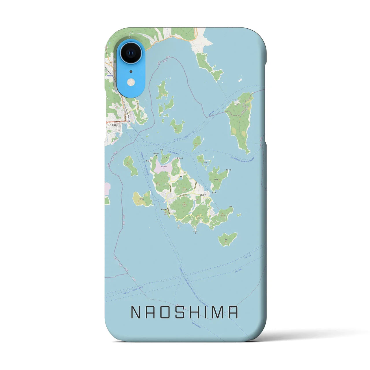 【直島(香川県)】地図柄iPhoneケース(バックカバータイプ)