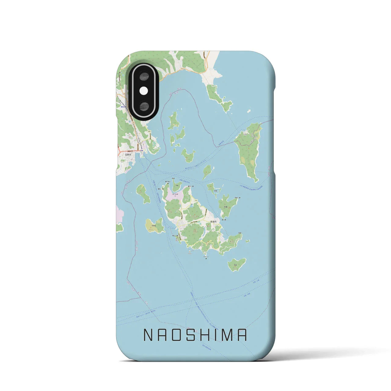 【直島(香川県)】地図柄iPhoneケース(バックカバータイプ)
