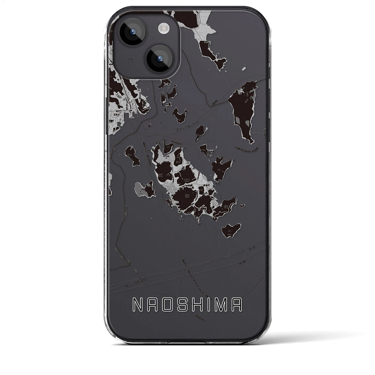 【直島(香川県)】地図柄iPhoneケース(クリアタイプ)