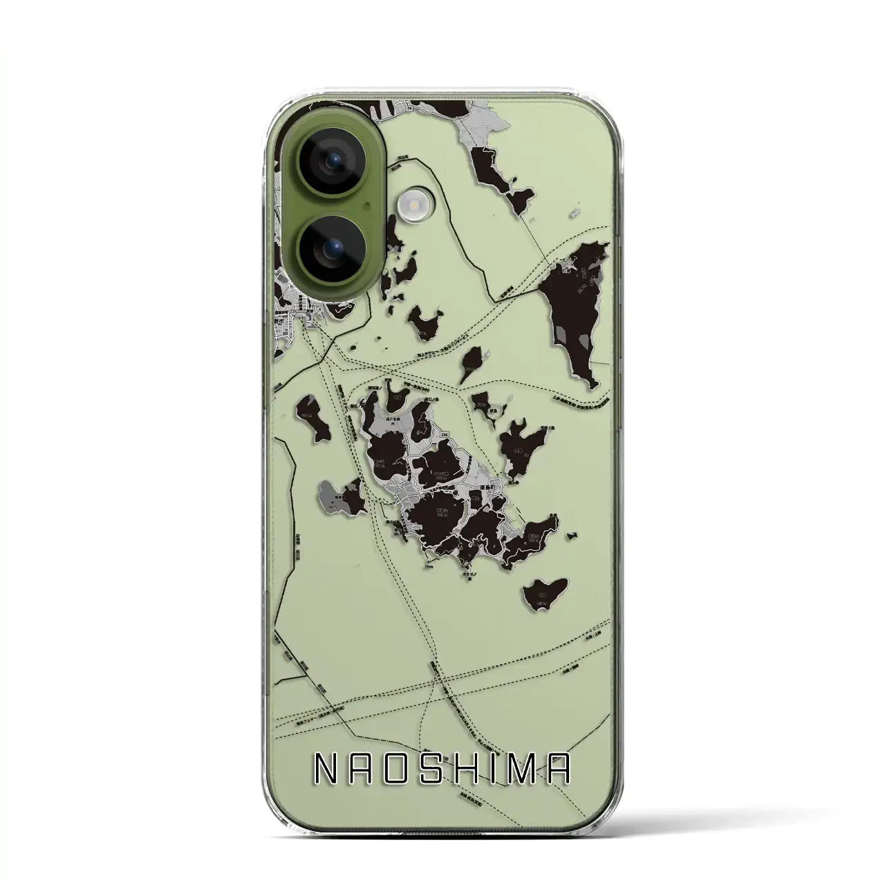 【直島(香川県)】地図柄iPhoneケース(クリアタイプ)モノトーン・iPhone 17 Pro Max 用