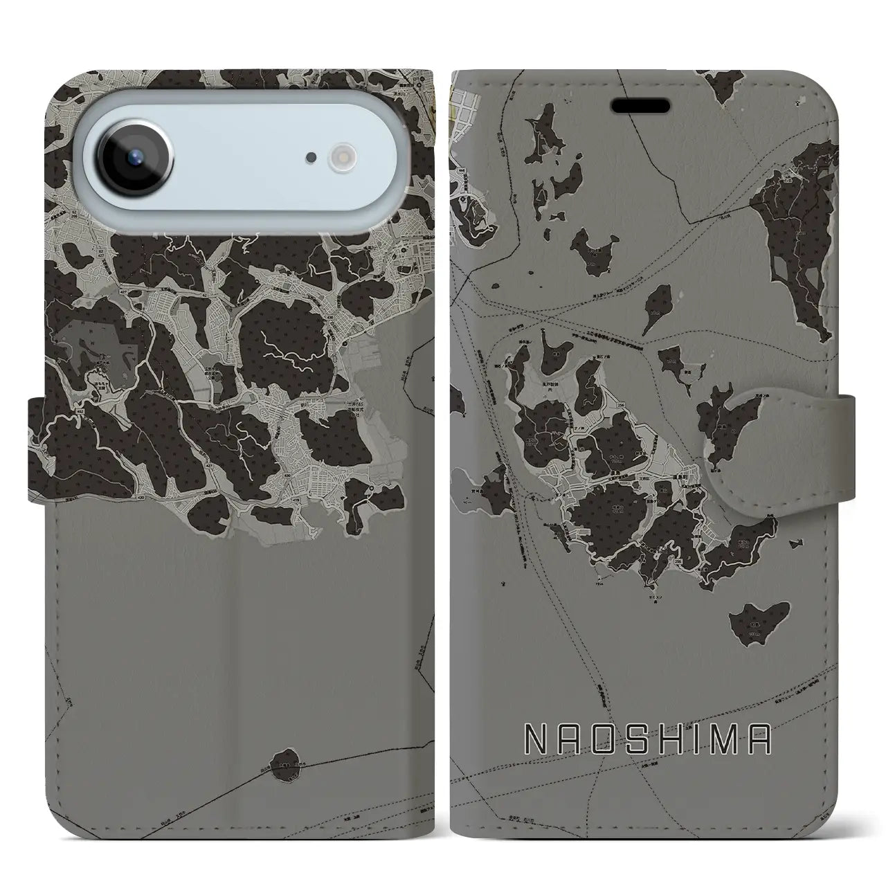 【直島(香川県)】地図柄iPhoneケース(手帳タイプ)