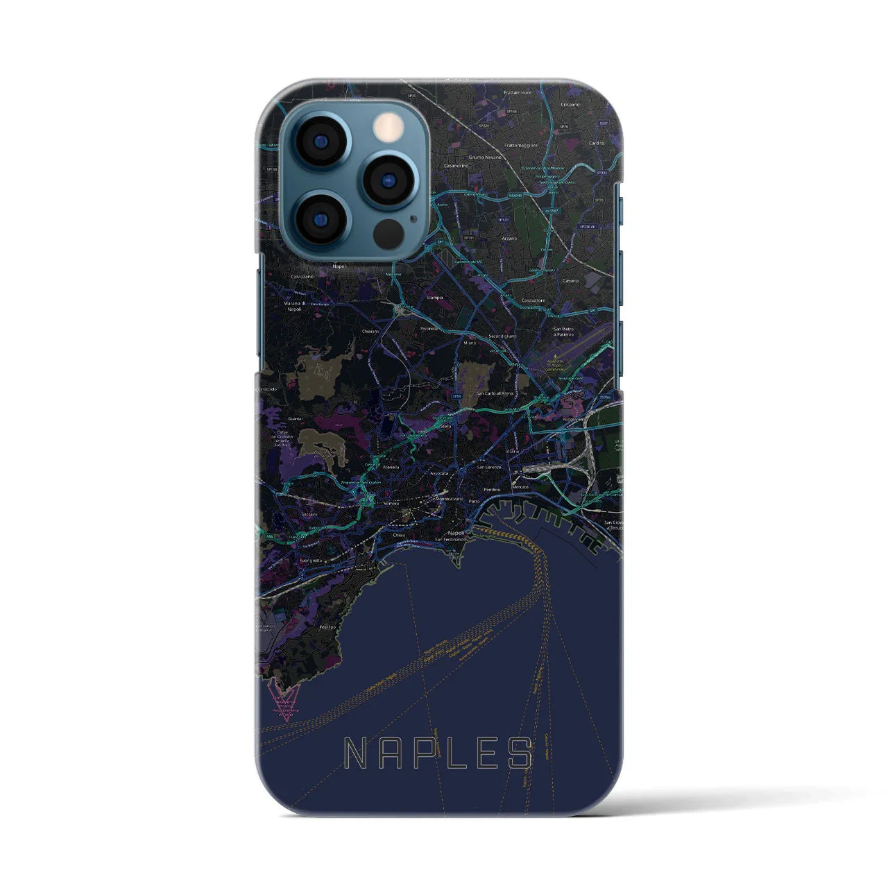 【ナポリ(イタリア)】地図柄iPhoneケース(バックカバータイプ)
