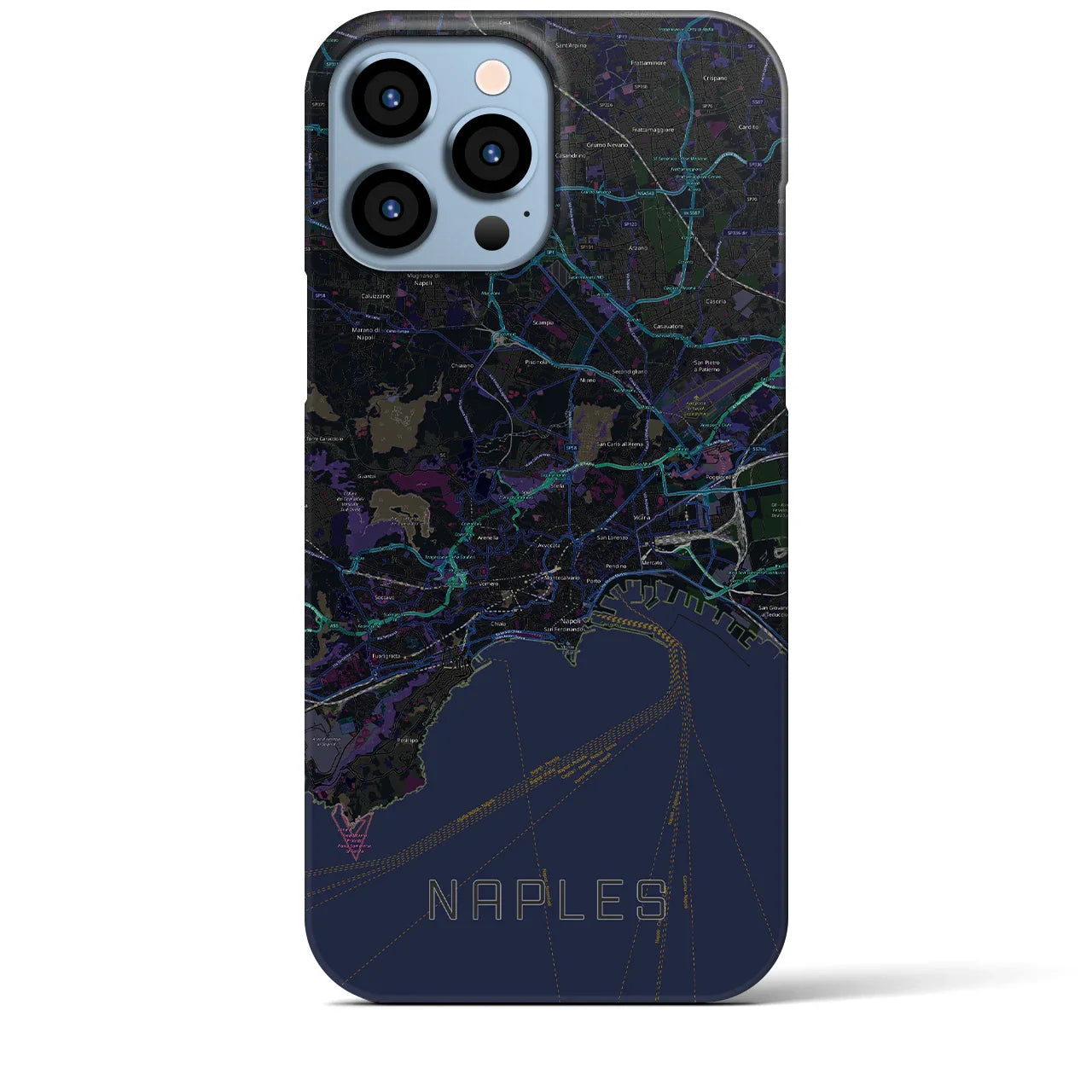 【ナポリ(イタリア)】地図柄iPhoneケース(バックカバータイプ)