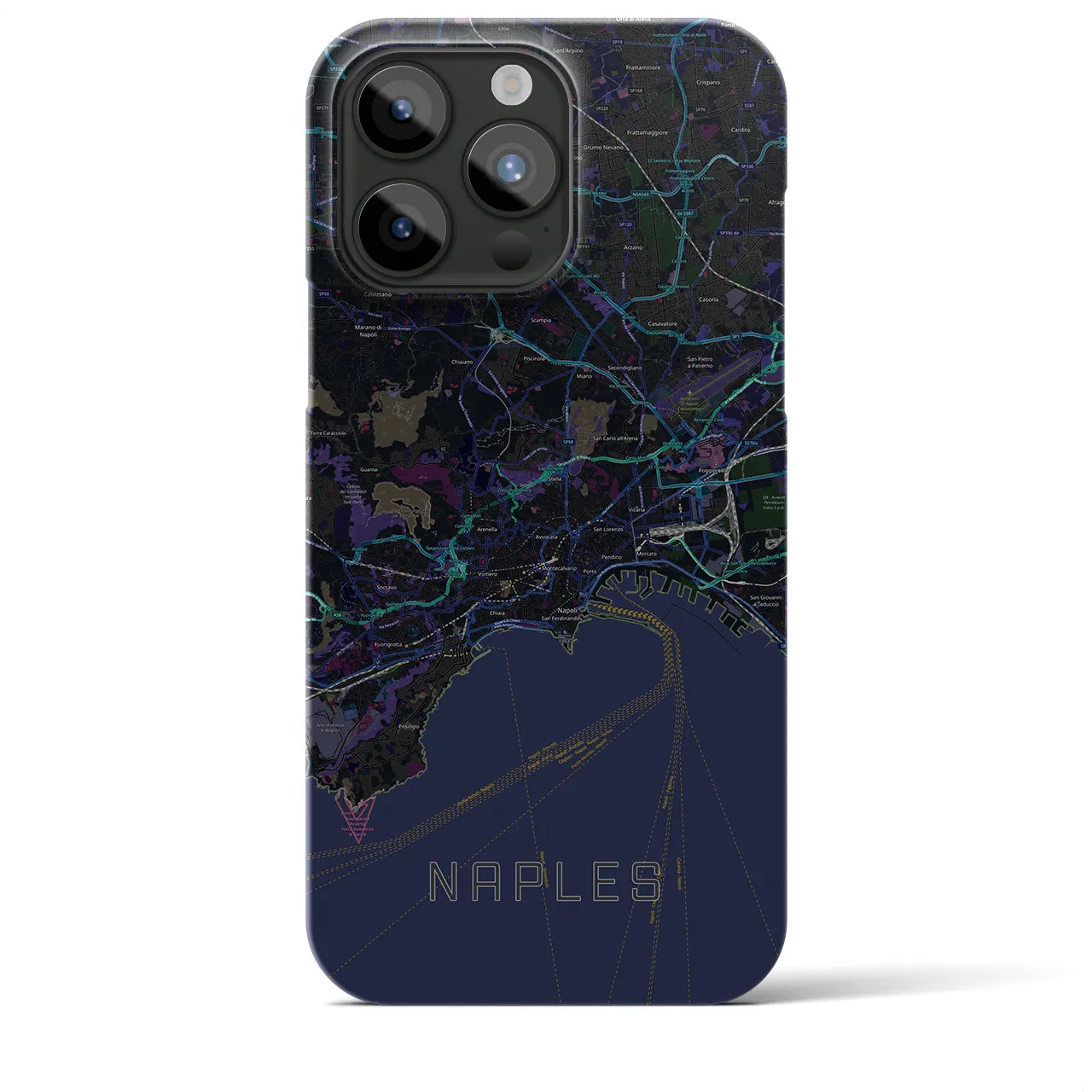 【ナポリ(イタリア)】地図柄iPhoneケース(バックカバータイプ)