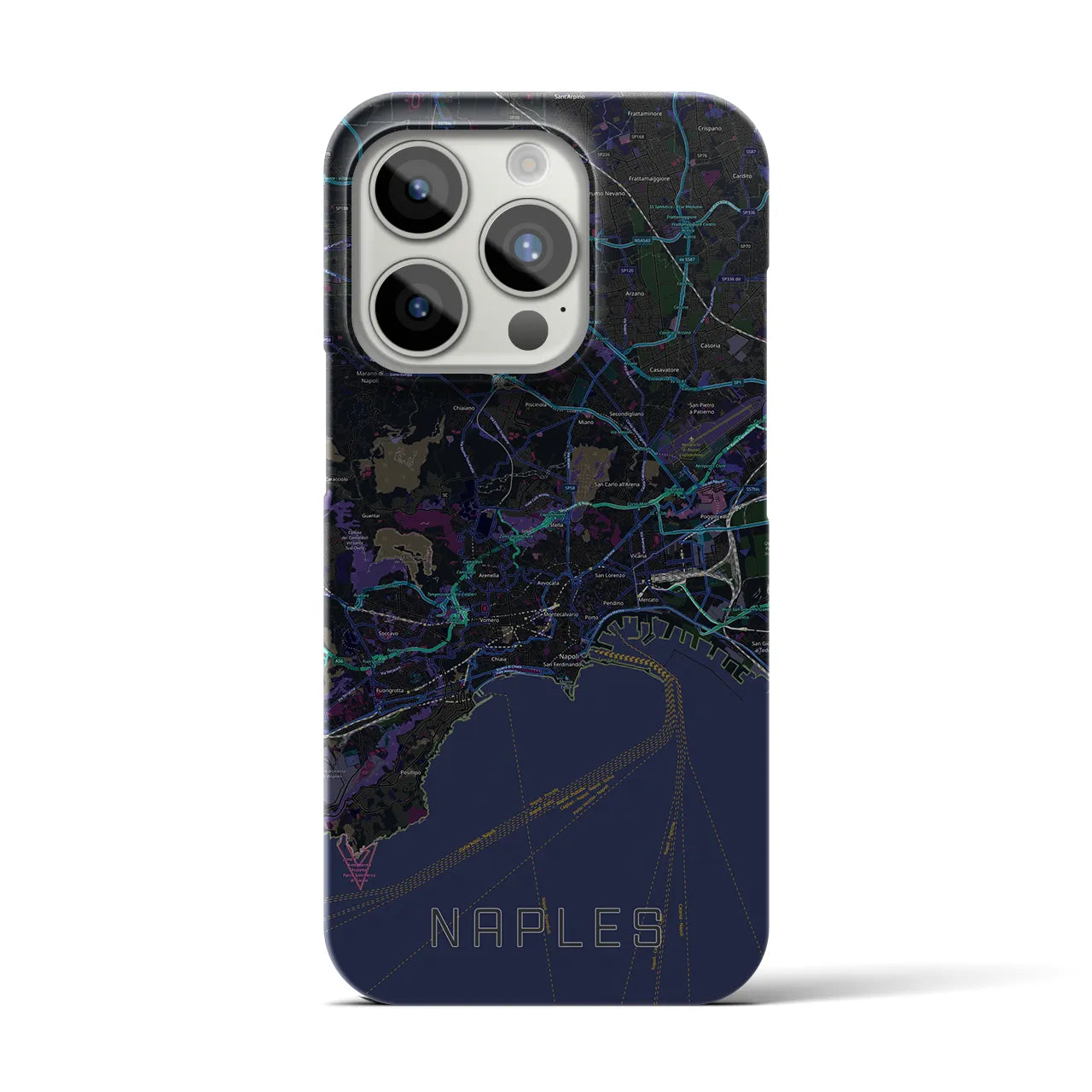 【ナポリ(イタリア)】地図柄iPhoneケース(バックカバータイプ)