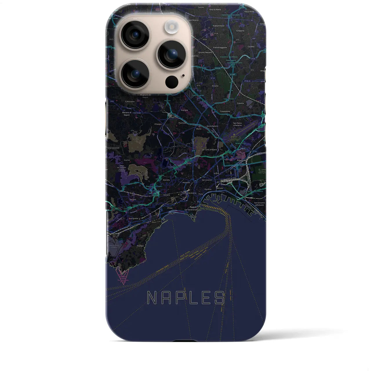 【ナポリ(イタリア)】地図柄iPhoneケース(バックカバータイプ)