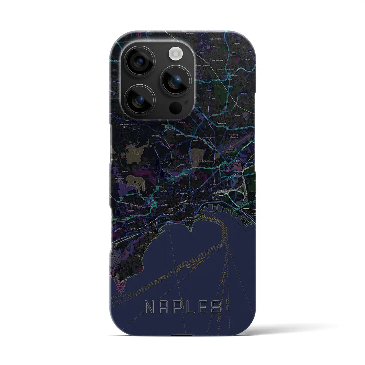 【ナポリ(イタリア)】地図柄iPhoneケース(バックカバータイプ)