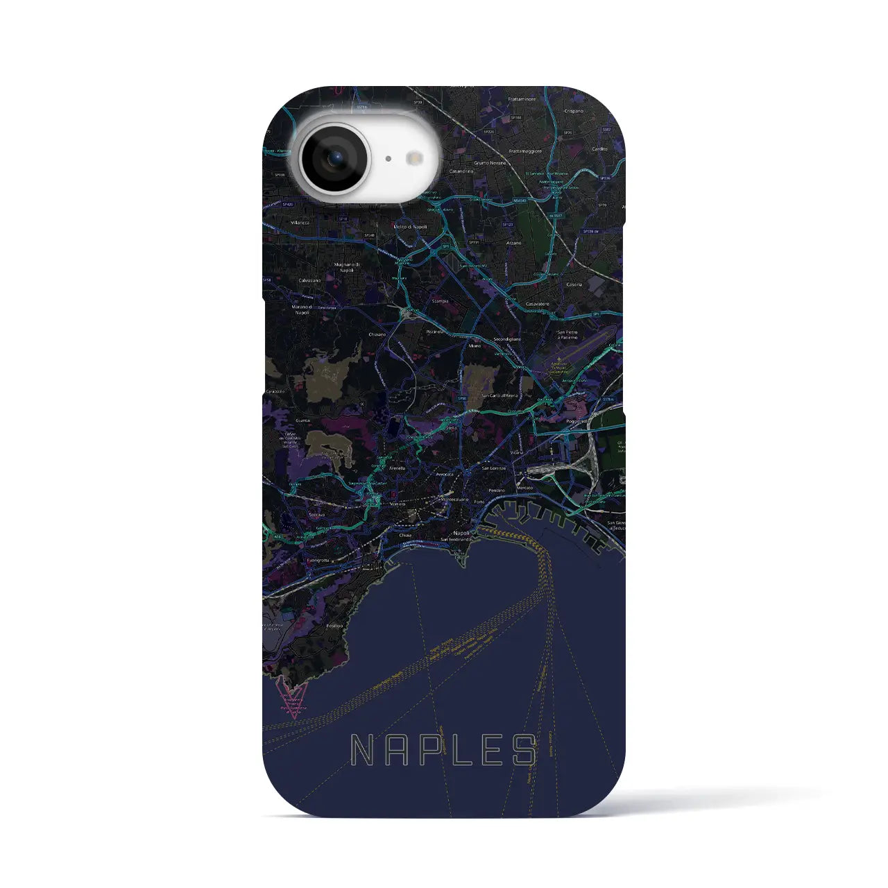 【ナポリ(イタリア)】地図柄iPhoneケース(バックカバータイプ)