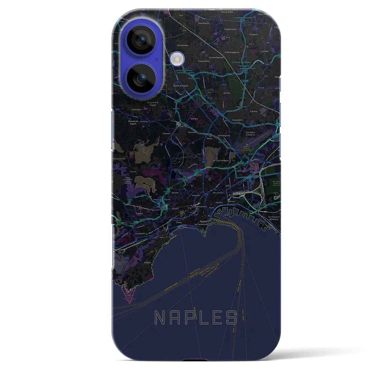 【ナポリ(イタリア)】地図柄iPhoneケース(バックカバータイプ)