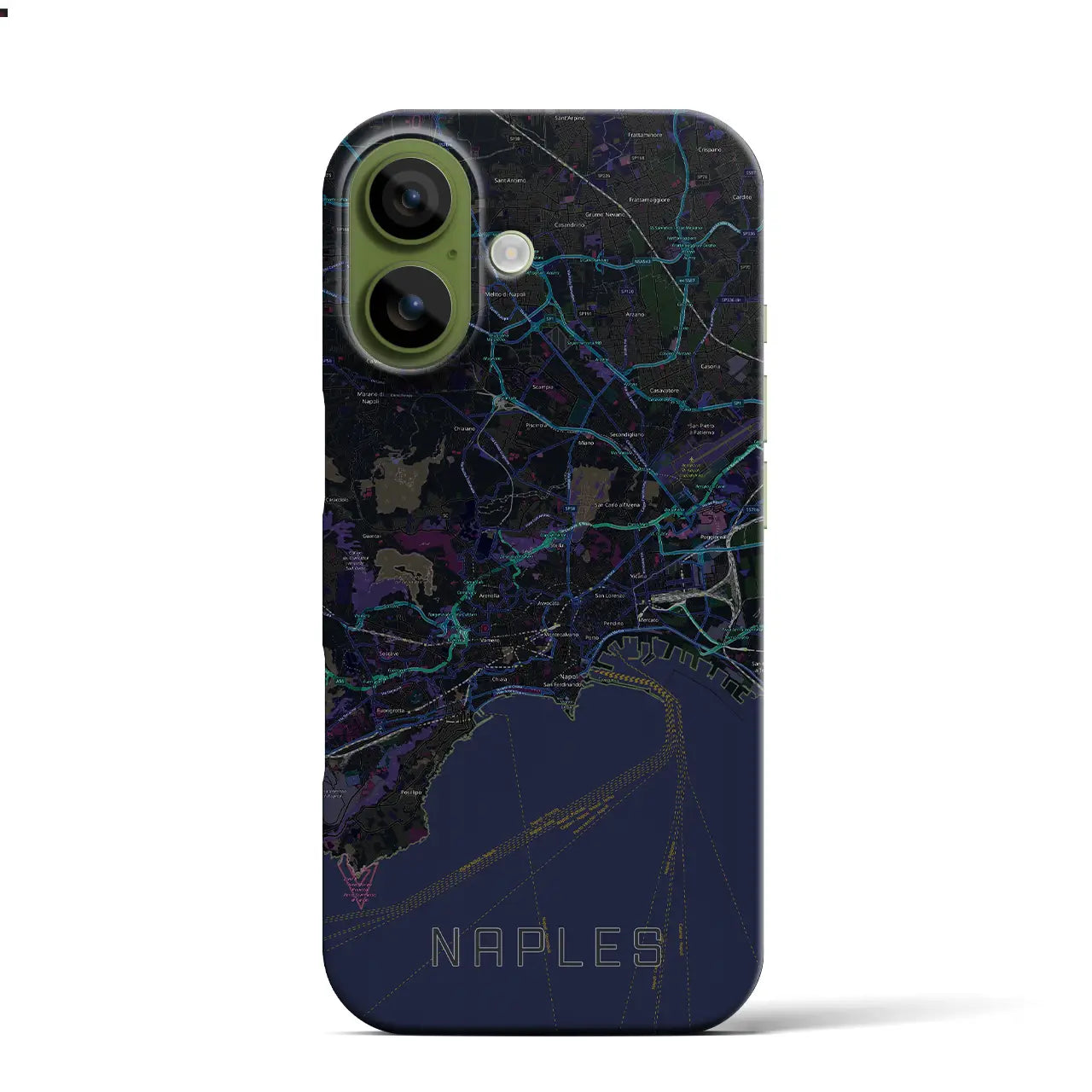 【ナポリ(イタリア)】地図柄iPhoneケース(バックカバータイプ)