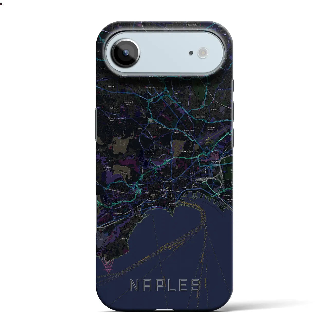 【ナポリ(イタリア)】地図柄iPhoneケース(バックカバータイプ)