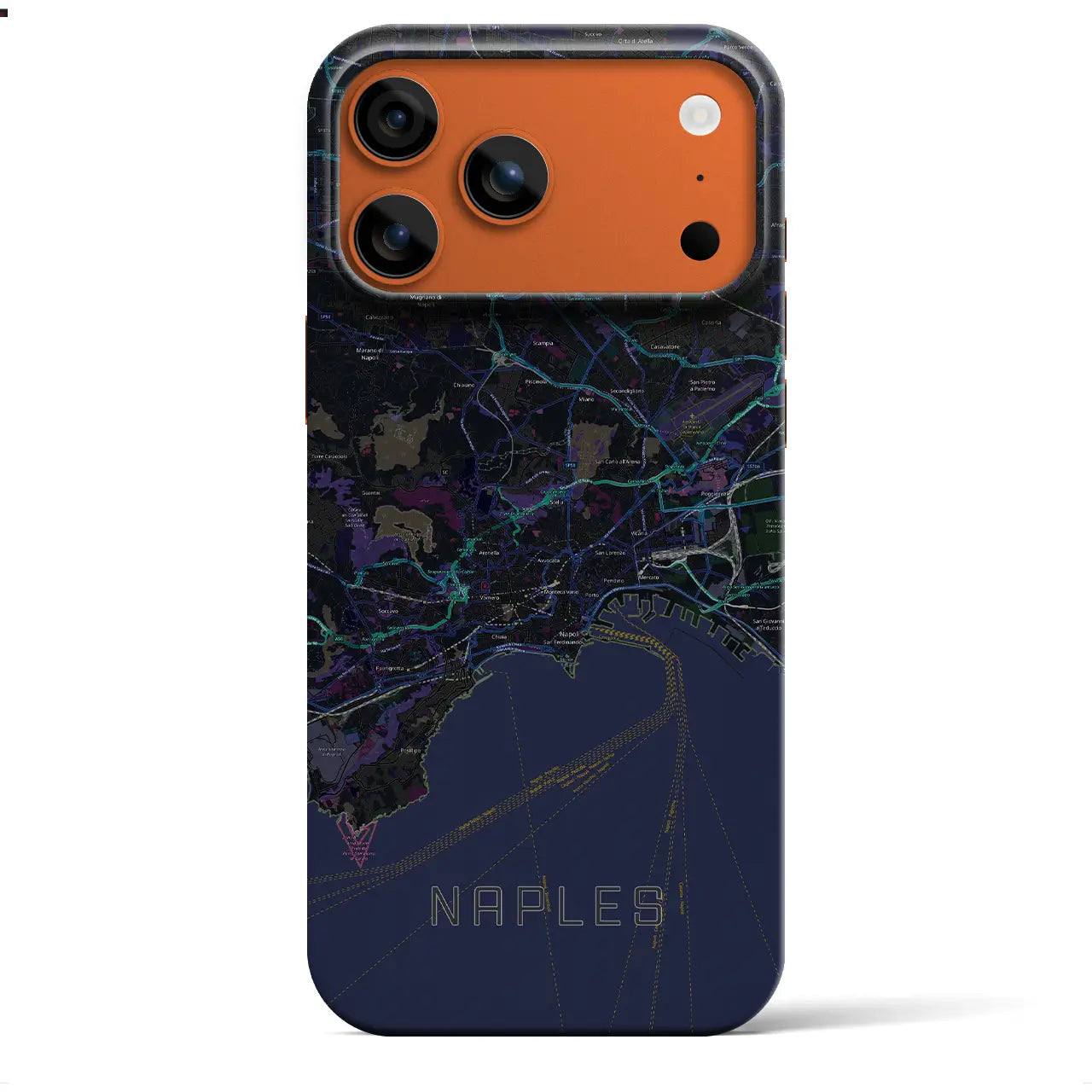 【ナポリ(イタリア)】地図柄iPhoneケース(バックカバータイプ)