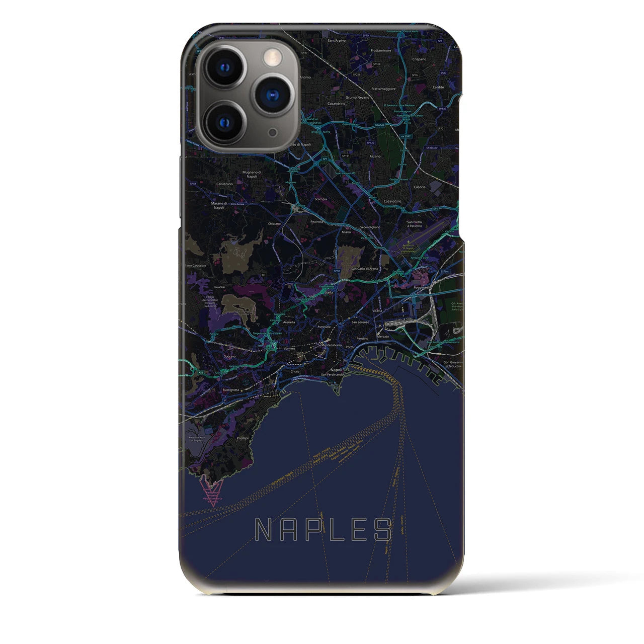 【ナポリ(イタリア)】地図柄iPhoneケース(バックカバータイプ)
