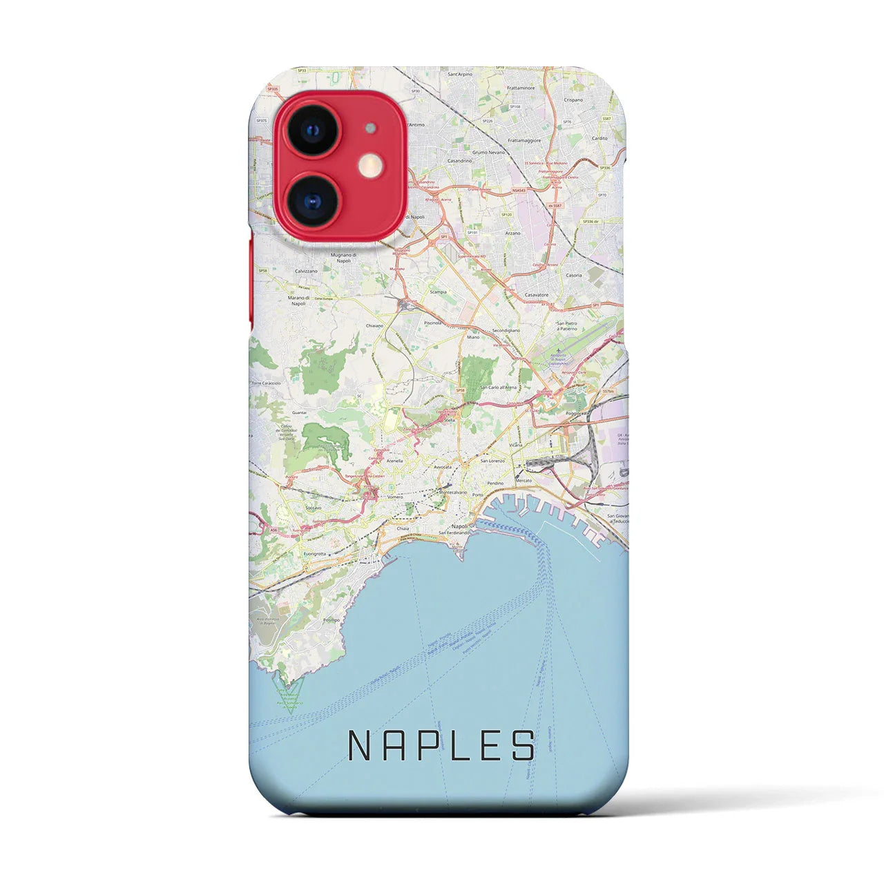 【ナポリ(イタリア)】地図柄iPhoneケース(バックカバータイプ)