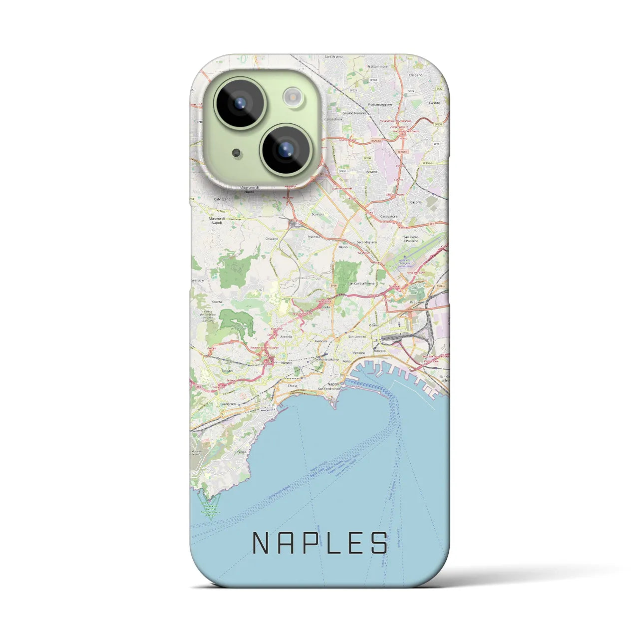 【ナポリ(イタリア)】地図柄iPhoneケース(バックカバータイプ)
