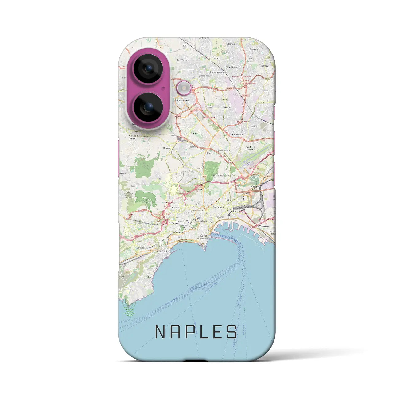 【ナポリ(イタリア)】地図柄iPhoneケース(バックカバータイプ)