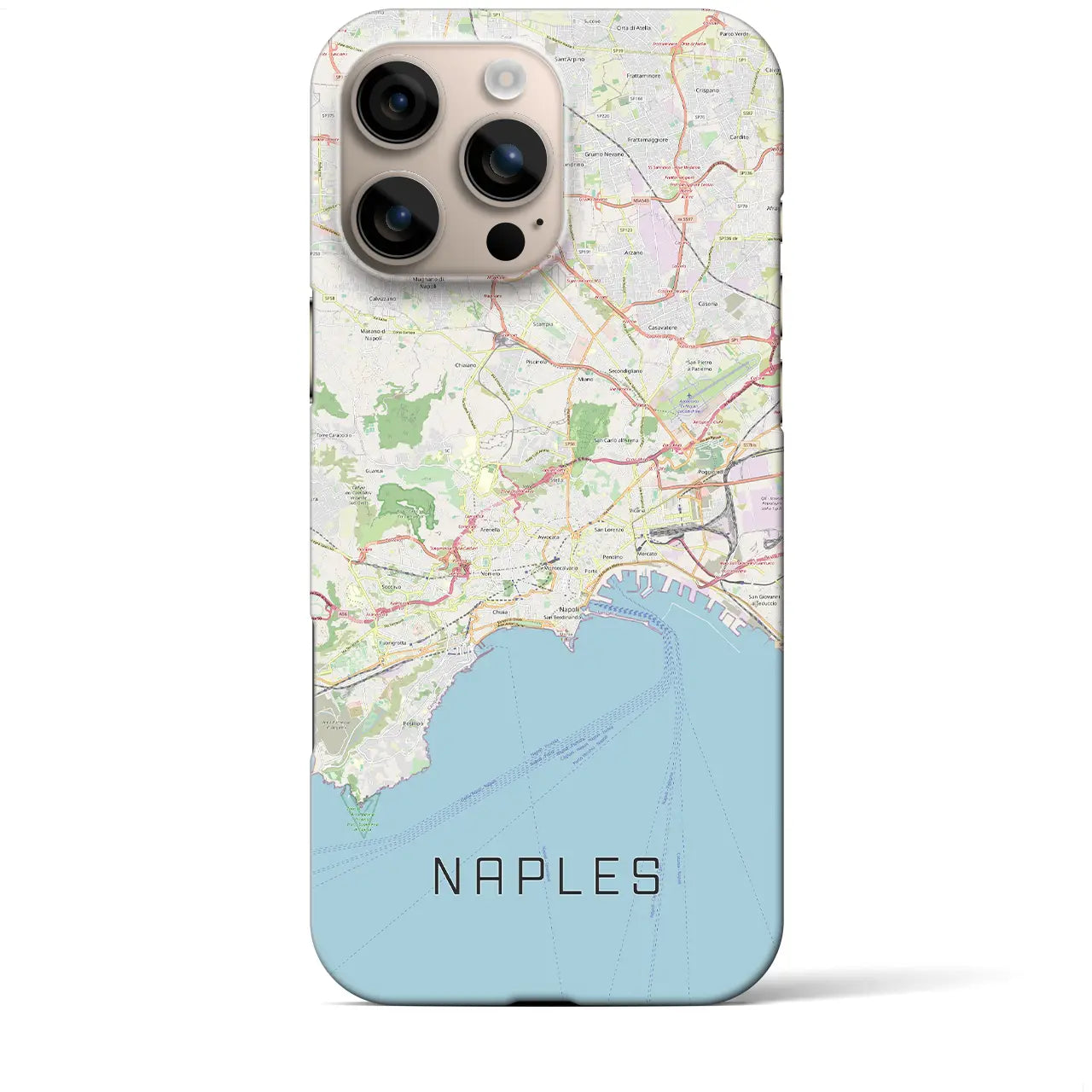 【ナポリ(イタリア)】地図柄iPhoneケース(バックカバータイプ)