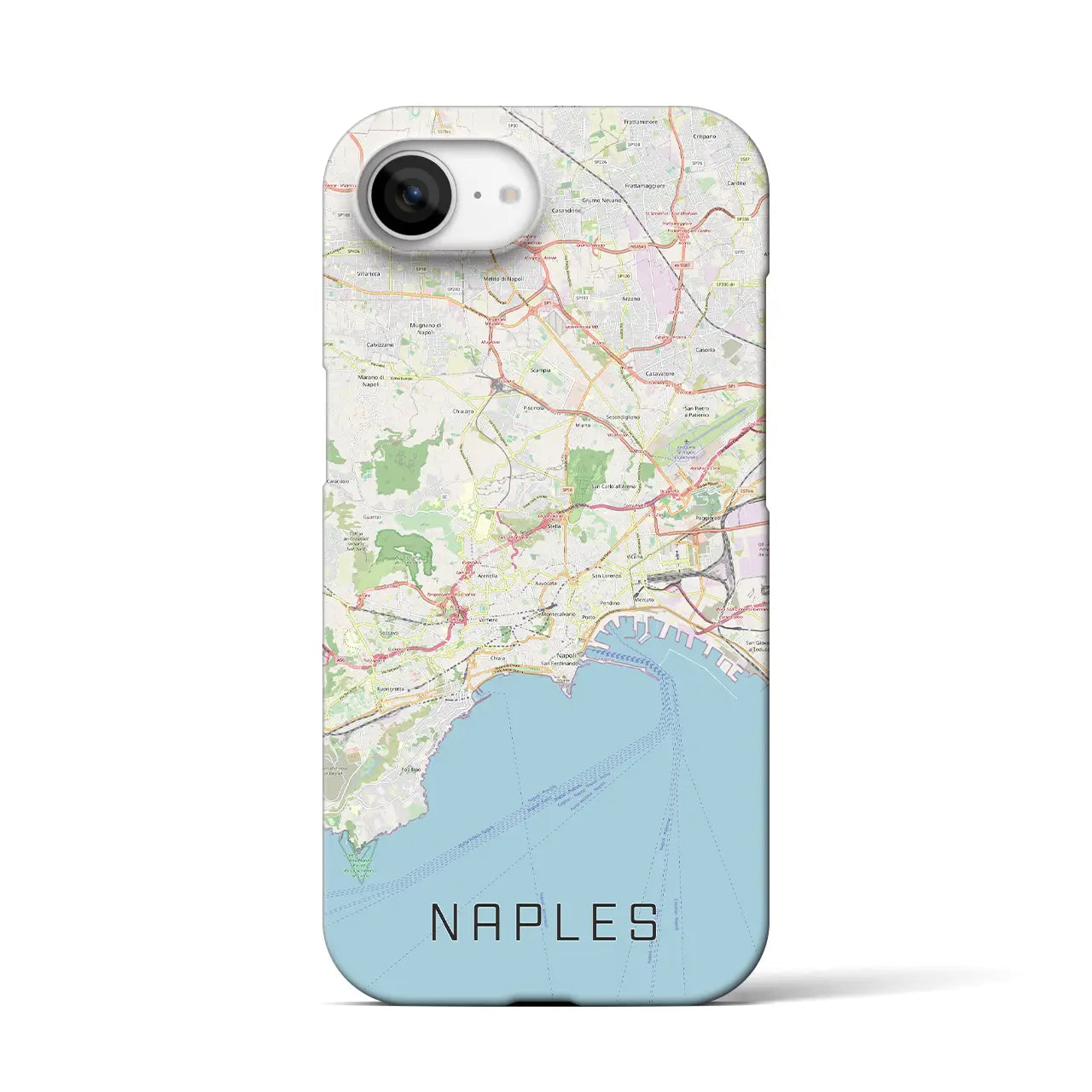【ナポリ(イタリア)】地図柄iPhoneケース(バックカバータイプ)