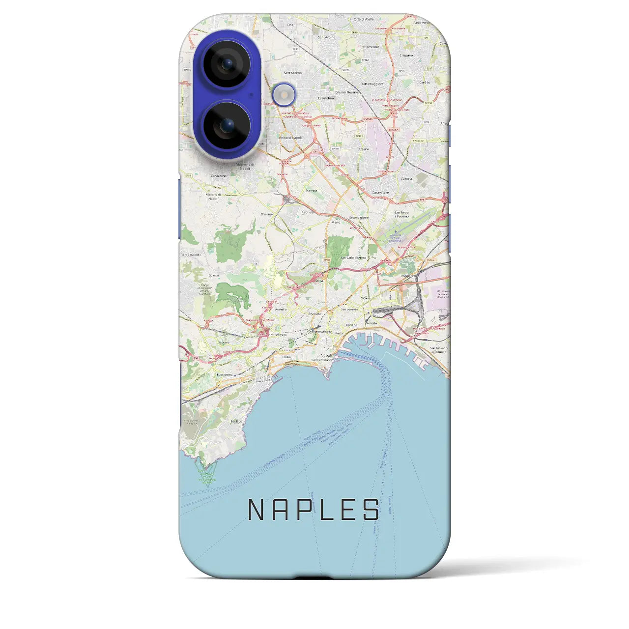 【ナポリ(イタリア)】地図柄iPhoneケース(バックカバータイプ)ナチュラル・iPhone 16 Pro Max 用
