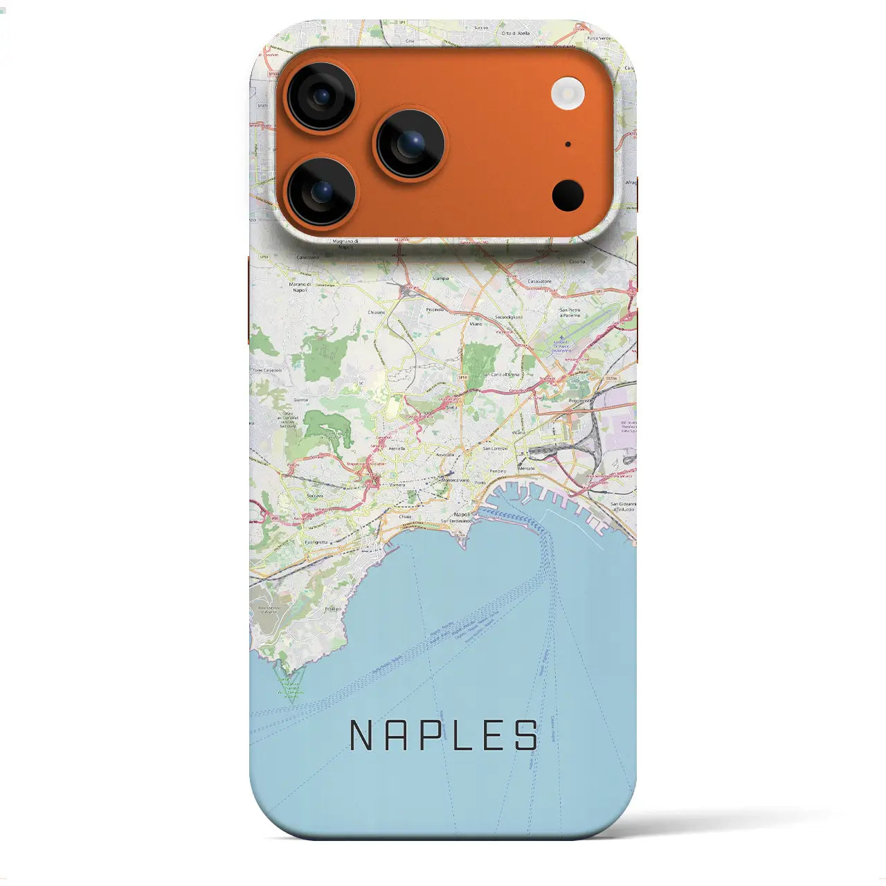 【ナポリ(イタリア)】地図柄iPhoneケース(バックカバータイプ)